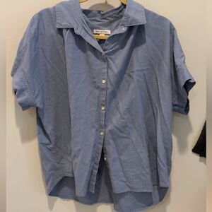Casual Blue Button Down Shirt for Women